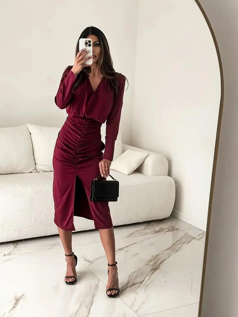 Langärmeliges Partykleid für Frauen