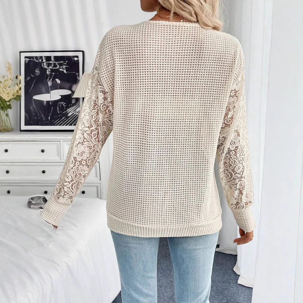 Pullover mit Spitzenstickerei für Frauen